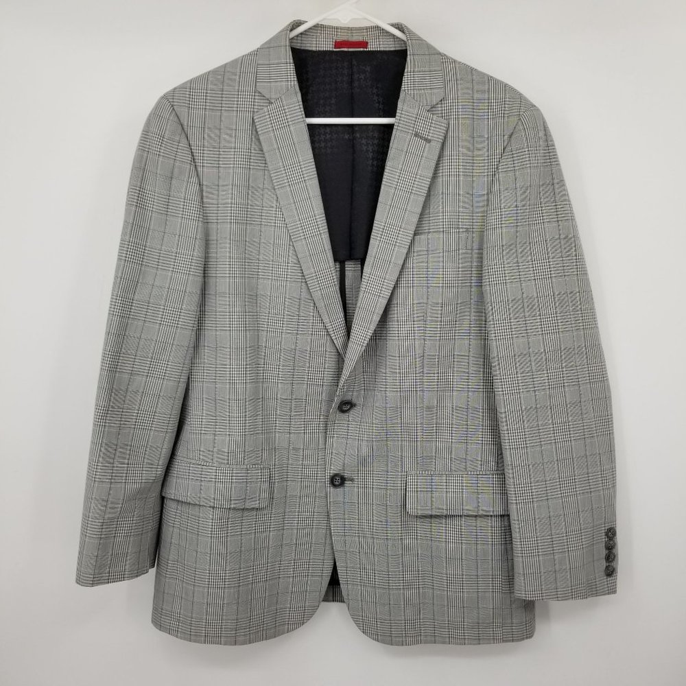 John Varvatos Grey Plaid Men's 2 Button Blazer Suit Jacket Size 40 R